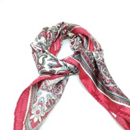 Small vintage silk scarf in red