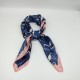 Navy blue vintage silk scarf