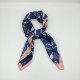 Navy blue vintage silk scarf