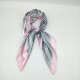 Small retro silk scarf in grey pink