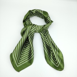 Army green retro silk scarf